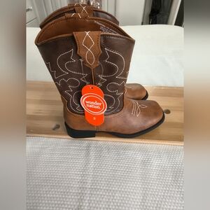 Wonder Nation Youth Boy's Size 2 Brown Cowboy Western Boots